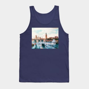 Flying Boat on the River Thames, London Tank Top